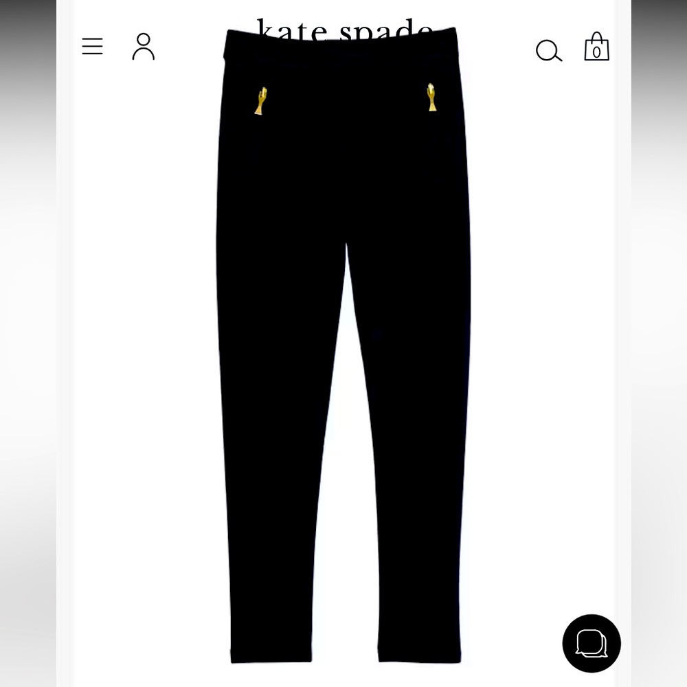 NWT Kate Spade Toddler Zipper Black Leggings Sz 4Y #0759
